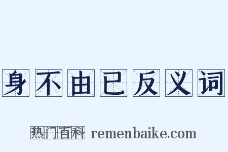 身不由已反义词是什么意思的图片
